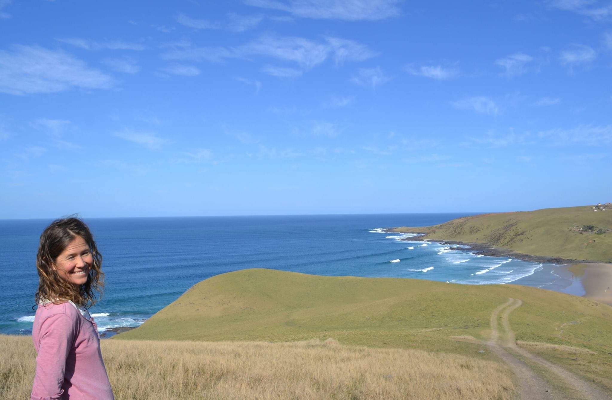 Ingrid overlooking the Wild Coast